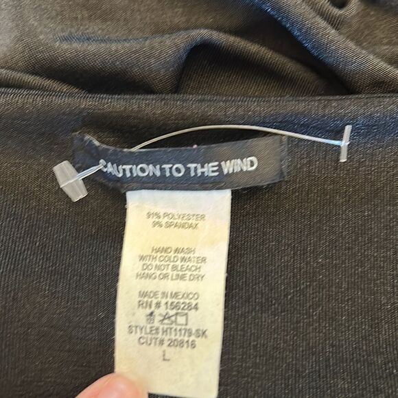 Caution to the Wind black tie neck halter top Size L New - Picture 6 of 6